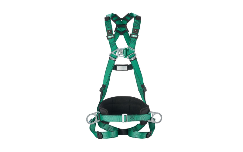 MSA 10205346 HARNESS, V-FORM, MD, GREEN COLOR, STEEL HARDWARE, BACK&CHEST&HIP D-RING, SHOULDER LOOP, QUICK-FIT BUCKLE, EN VERSION, MD